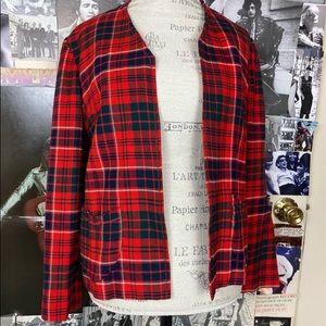 Vintage Retro Red Plaid Top Size M